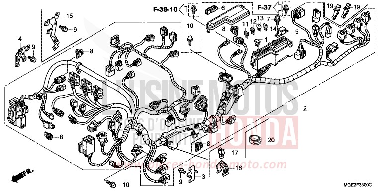 WIRE HARNESS for VFR1200F Dual Clutch SEAL SILVER METALLIC (NHA14) from 2010